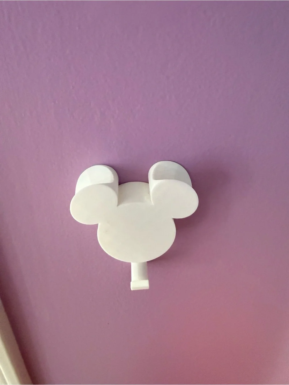 White Mickey Mouse-Head Wall Hook/ear holder